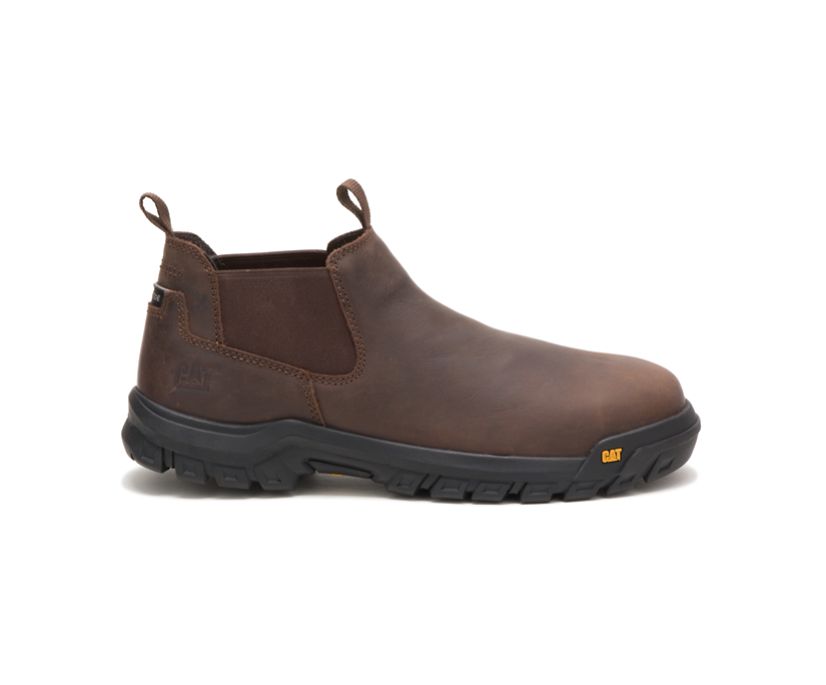 Panske Pracovne Topanky Caterpillar - Outline Slip-On Steel Toe - Tmavo Hnede ( 8432-THCFQ )